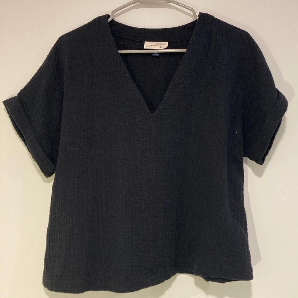Universal Thread Black Cotton Blouse